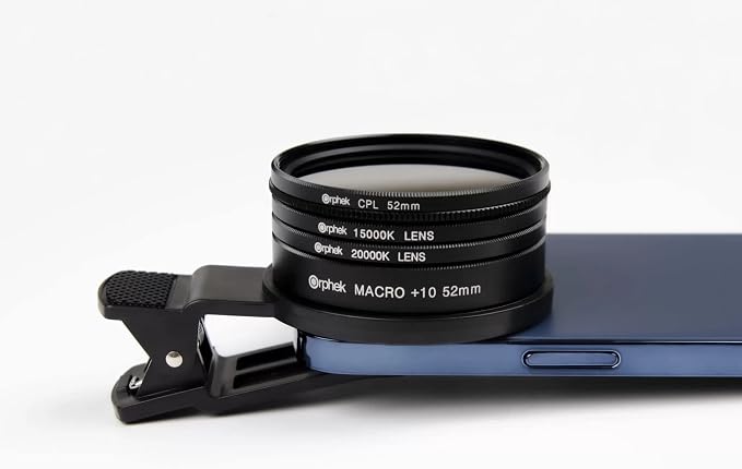 Orphek Extra Wide Coral Lens – Kit for DSRL 52mm and All Smartphones – 4 Included: Macro, CPL 52mm Polarized, 15,000k Orange, 20,000k Yellow – Lens Made of Glass – for Better Photography!