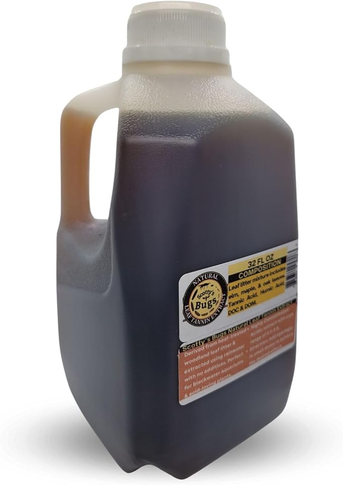 SCOTTY'S Bugs Natural Leaf Tannin Extract for Blackwater Aquariums, Betta Fish Water Conditioner, Tannins for Aquarium, 32 FL OZ