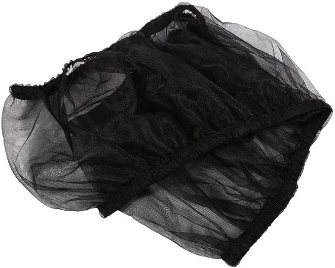 EBTOOLS Bird Cage Cover, Large Size Seed Catcher Guard Net Cover Stretchy Form Fitting Mesh Skirt Cover for Parrot Enclosures(Black)