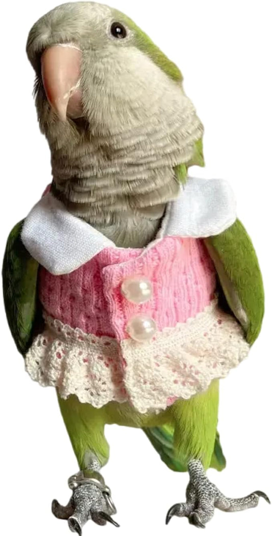 Bird Diaper Flight Suit - Pink Top Cosplay Photo Prop for Parrots, Lovebirds, Parakeets & Cockatiels (Lovebird Size)