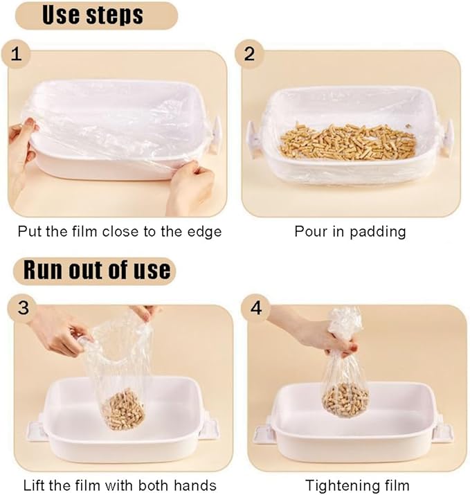 Ouliget Disposable Rabbit Cage Liner Bag with Elastic,Portable Large Size Pet Litter Box Tidy Bags,Small Animal Universal Toilet Film for Bird Hamster Cat Hedgehog,50 Pieces