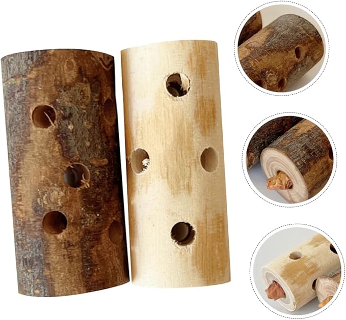 2pcs Apple Wood Nibbling Stick for Hamsters Guinea Pigs Rabbits Natural Pet Chew Toys for Teething