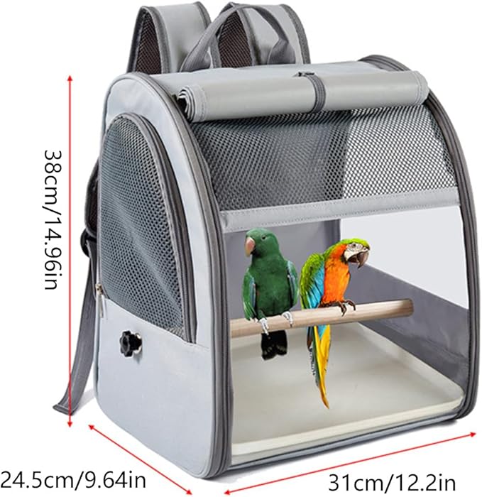 Parrots Travel Backpacks Cage Removable Waste Tray and Sunshades for Stress Without Transport Breathable Bird Travel Cage