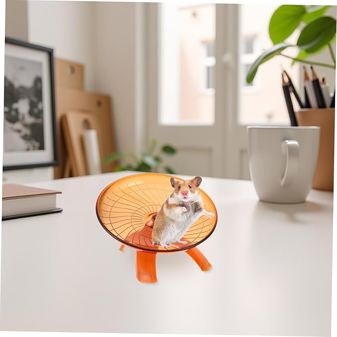BESPORTBLE 2pcs Hamster Flying Saucer Wheel Silent Exercise Spinner for Gerbils Hedgehogs and Small Pets Easy to Clean Activity for Active Play