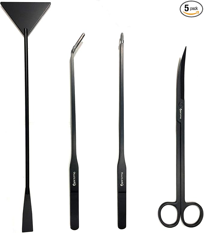 Aquarium Tweezers, Capetsma Stainless Steel Aquarium Plant Tools Long Aquascaping Tools Scissors Spatula Aquatic Plants Tool Set For Freshwater and Saltwater