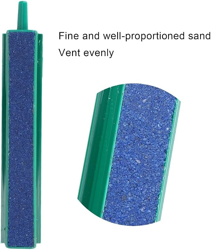 Green Air Stone Bar Fine Bubble Diffuser for Aquarium Air Pump Even Oxygenation and Heat Dissipation(15CM)
