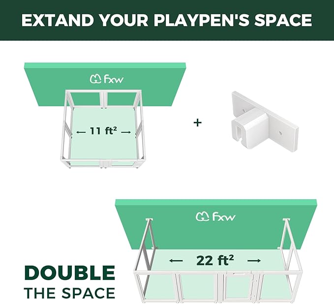 FXW Fence-to-Wall Anchors (Pack of 4) for AuraSpace Playpen – Accessory Only, Safely Expand Your Dog’s Play Area, Fits 24" H Acrylic Playpen, White