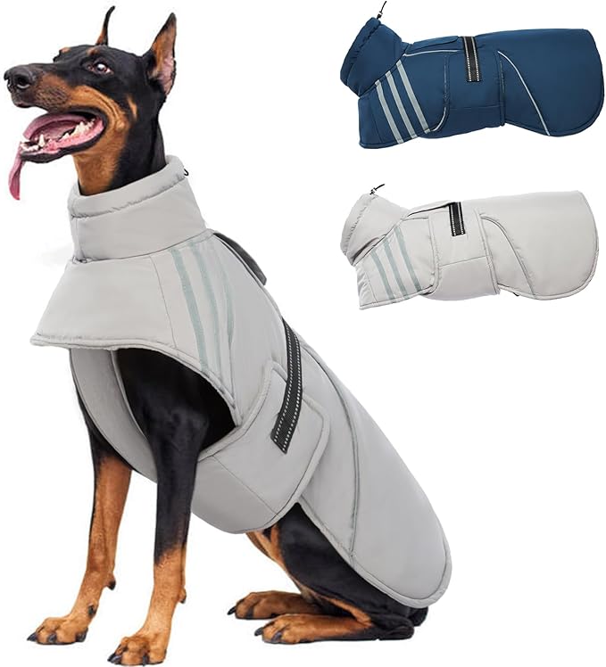 Warm Dog Coat - Reflective Fleece Jacket, Waterproof Windproof Winter Coat - Adjustable Turtleneck - For Small, Medium & Large Dogs