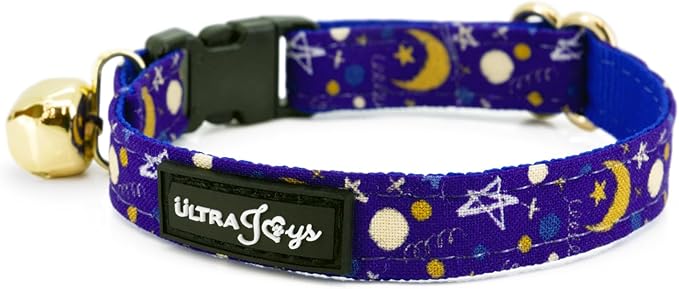 Ultra Joys Breakaway Cat Collar with Bells - Boy & Girl Cat Collars, Luna Large