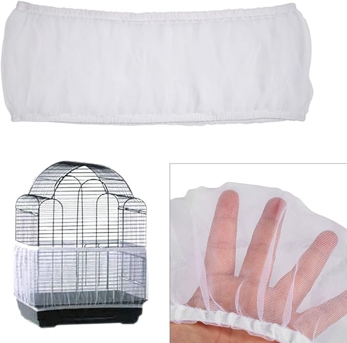 Bird Cage Cover, Breathable Washable Mesh Seed Catcher Seed Catcher Guard Net Covers Large Size Bird Cage Good (4 Colors)