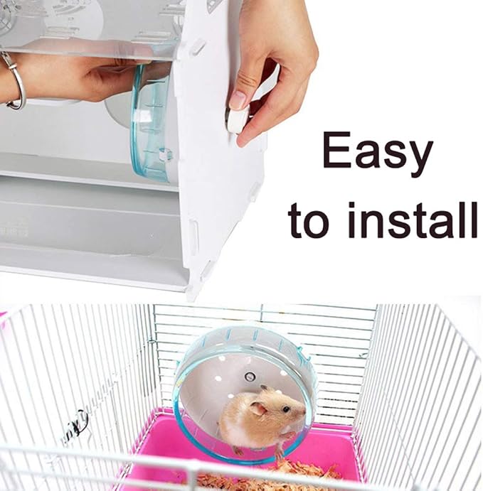 GOLDEAL 4.7 Inch Silent Hamster Wheel, Super Mute Spinner Exercise Running Wheel for Gerbils or Mice (Pink)