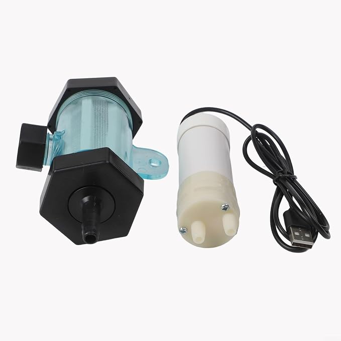 Electric Aquarium for gravel Cleaner USB Pump with Siphon Vacuum for Fish and Turtle Tanks, Freshwater or Seawater Use, Includes Filter, Suction Head and Silicone Tube(1 Meter)