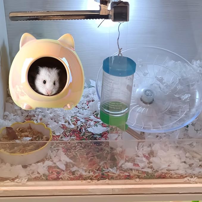 Ceramic Hamster House, Adorable Cartoon Shape - Washable Ceramic Guinea Pig Bedding, Guinea Pig Hideout Mini Hut Small Animal Hideout Cave Cage Accessories
