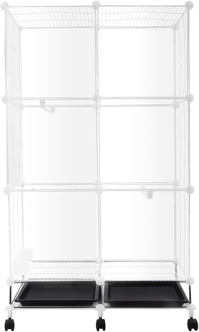 49in Metal Bird Cage Large Parakeet Cages for Parrot, Cockatiel, Lovebird, Pigeon Pagoda Bird House with Rolling Stand,Feeding Bowls & Waterer (Acrylic-49in)