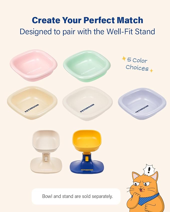 PETHROOM Well Fit Dog Bowl – Durable Ceramic Cat & Dog Food and Water Bowl, Stable & Non-Slip Silicone Base, Easy to Clean, 6.2 × 6.2 × 2.0 in, Green