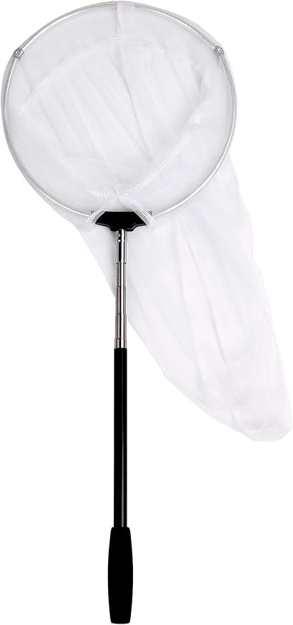 RESTCLOUD Insect and Butterfly Net with 12" Ring, 24" Net Depth, Handle Extends to 59 Inches