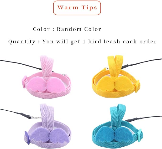 Adjustable Bird Harness Leash Parrot Flying Rope Straps Outdoor Training Traction Rope for Small Parrots, Random Color