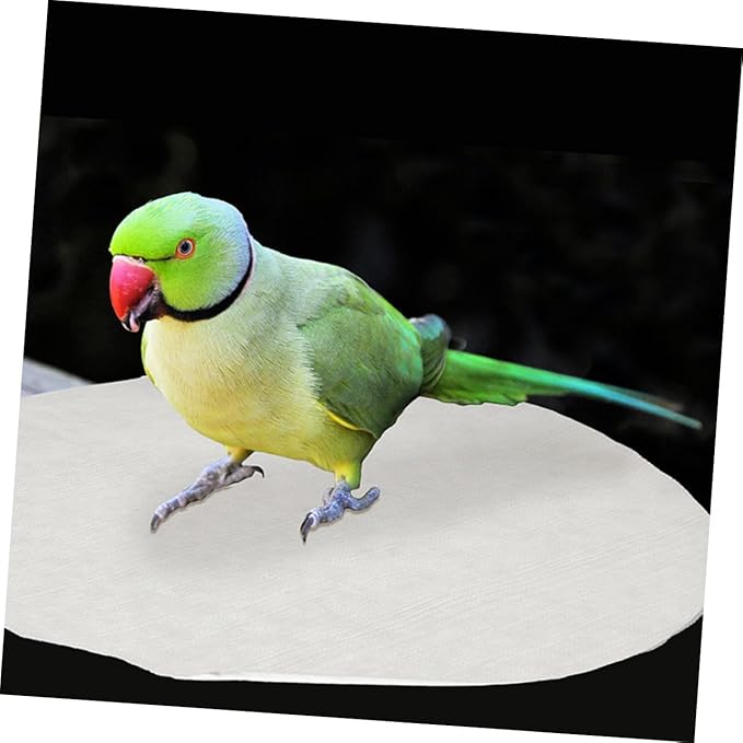 Happyyami Bird Cage Liner Pads 100Pcs Absorbent Round Cage Liners for Parrot Cages Water Absorption Cushion for Birdcage Bottom Easy Replaceable and Breathable