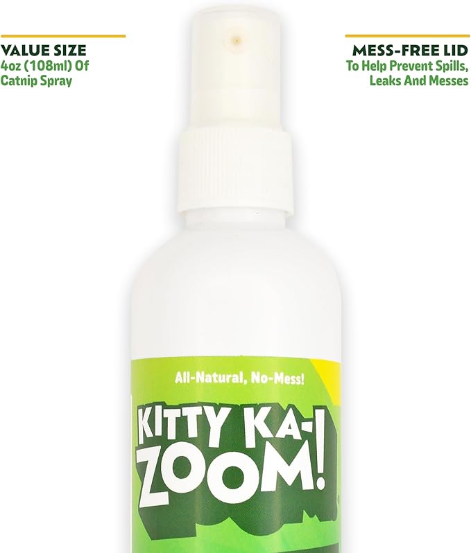 Catnip Spray - 4oz. Bottle | High Potency Catnip Spray Made from Steam-Distilled Natural Plants | Hand Harvest Grown in Canada and The USA