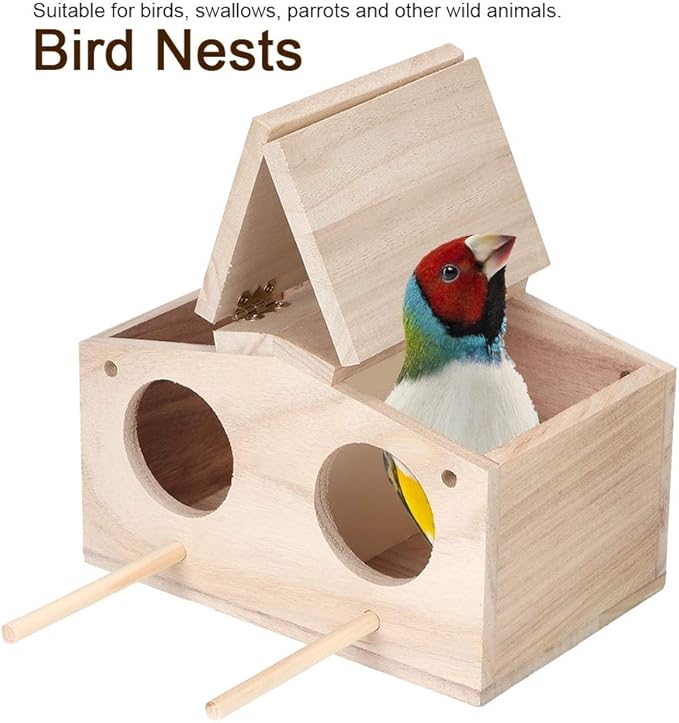 Wooden Pet Bird Nests House Breeding Box Cage Birdhouse Accessories for Parrots Swallows