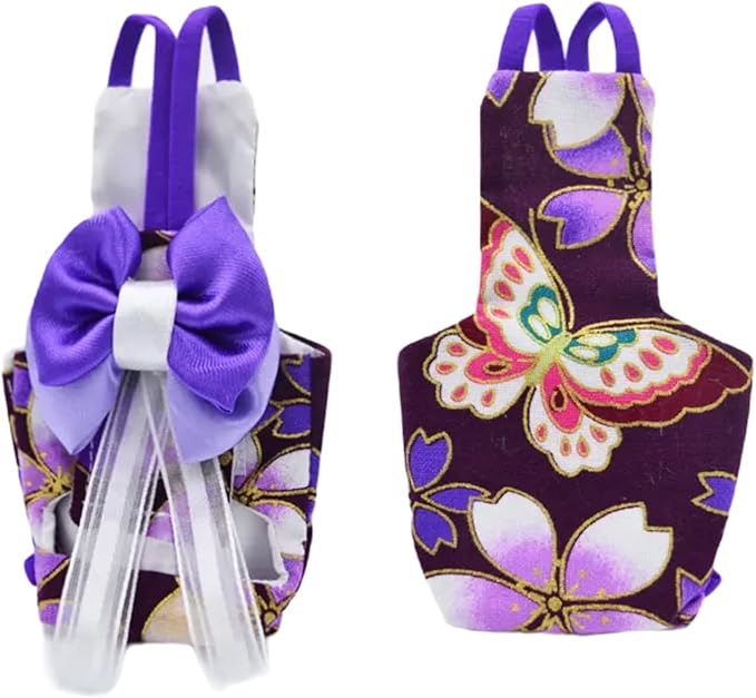 Bird Flight Suits Diapers, Parrot Flight Suits Diapers for Monk Parakeets, Cockatiels Flight Suits, Parrot Clothes, Bird Training Nappy Suit Liners Clothes (S, Purple-A)