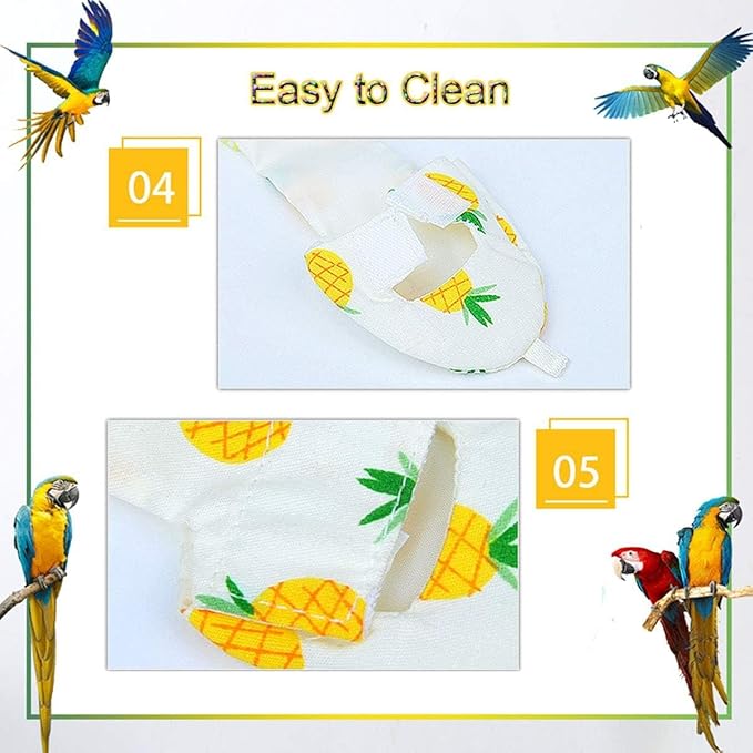 Diaper Flight Suite Liners for Birds Protective Nappy with Waterproof Inner Layer Cute Urine Wet Suit for Parrot Macaw African Budgies Conure Monk Parakeet (XS,Grey)