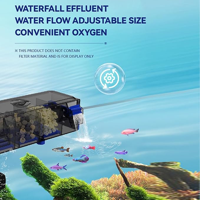 Hang On Aquarium Filter, Multi-Layer Aquarium Filter for 23.8 Gallon Fish Tanks, Low-Noise Operation Fish Tank Filter, Fish Tank Hang on Back Filter for Freshwater Saltwater Tank 110V ZY-A F-380