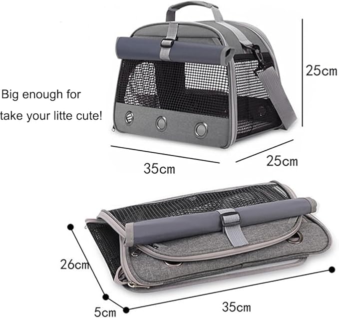 Guinea Pig Travel Carrier Bag,Portable Small Animal Carrier Pouch for Hamster Chinchilla Rabbit Bunny Gerbil Hedgehog Sugar Glider Hedgehog Outgoing Travel Carrying Bag (Grey)