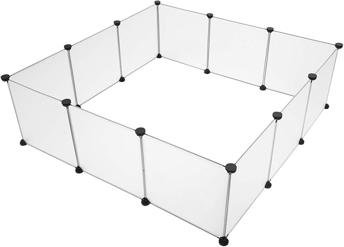 Universal Pet Playpen, Portable Large Plastic Yard Fence for Small Animals - Puppy Kennel Crate, Rabbit Hutch, Hamster & Guinea Pig Enclosure - Easy to Assemble, DIY Expandable, Durable ABS Connectors