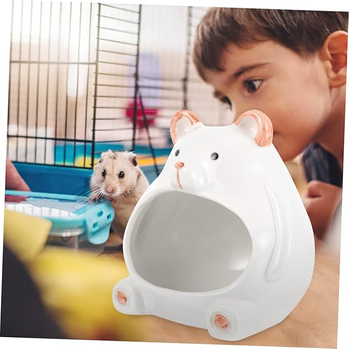Natural Ceramic Hamster House Chinchilla Cooling Home Pet Nest Hideout for Guinea Pig