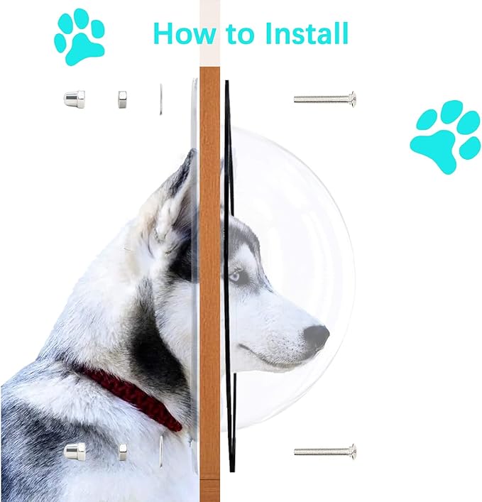 2-Pack 12.4" Acrylic Dog Fence Peek Window – Clear Dome Pet Viewing Panel for Dogs and Cats