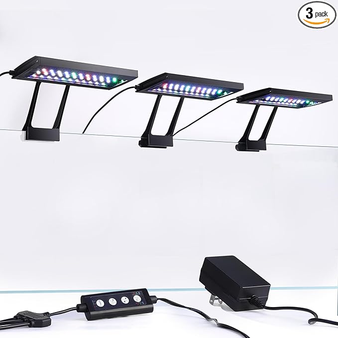 hygger Clip On Aquarium LED Light with Multi-Channel Controller, Fish Tank Light 24/7 Lighting Sunrise-Daylight-Moonlight and DIY Mode, Adjustable Timer/Brightness Light 7 Colors for Freshwater (3)