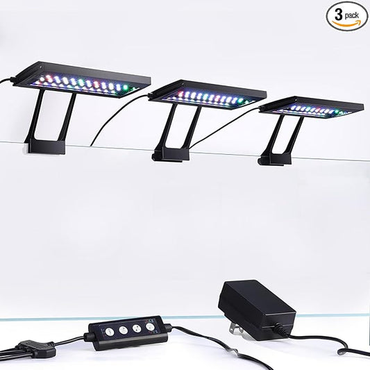 hygger Clip On Aquarium LED Light with Multi-Channel Controller, Fish Tank Light 24/7 Lighting Sunrise-Daylight-Moonlight and DIY Mode, Adjustable Timer/Brightness Light 7 Colors for Freshwater (3)