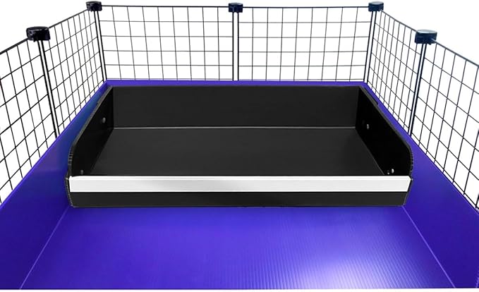Guinea Pig Litter Box for All C&C and Midwest Cages,Guinea Pig Bedding Litter Box,Guinea Pig Kitchen Area Keep The Guinea Pig Cage Clean and Tidy. (Black, Midwest)