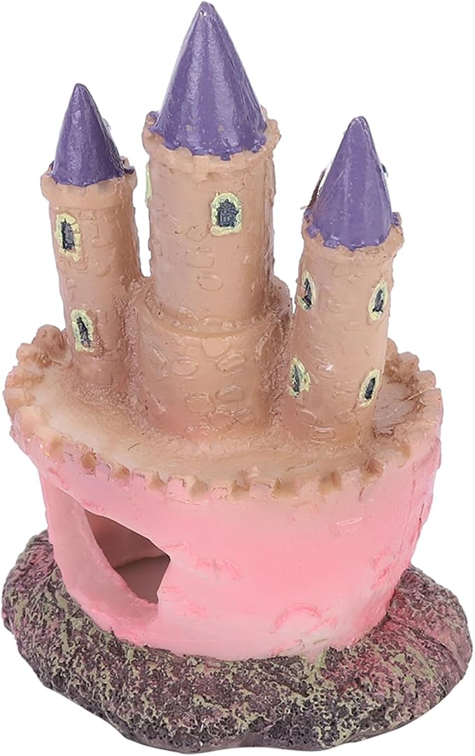 Resin Castle Hideout 136g Cartoon Aquarium Decoration Fish Tank Cave Ornament for Small Fish Privacy, No Water Quality Impact