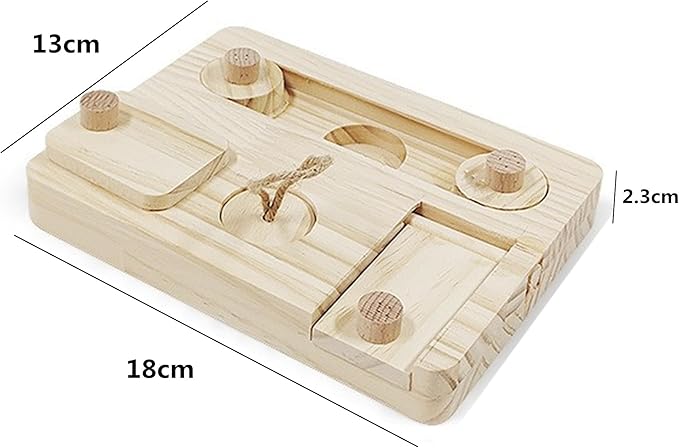 alfyng Guinea Pig Foraging Puzzle Toys, Wooden 6 in 1 Interactive Hamsters Feeder Toy, Rabbit Sniff n' Snack Treat Dispenser Funny Toys for Small Animal, Rabbits, Bunny, Chinchillas, Rats and Gerbils
