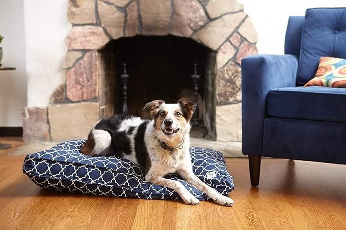 Molly Mutt Sheepy Wool Crate Mat - 100% Cotton Canvas Cover with Temperature-Regulating 100% Natural Wool-Filled Insert Dog Bed - Soft & Supportive Wool-Filled Bed - (30"x21"x2.5", Rough Gem)