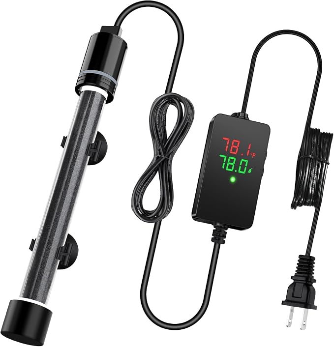 hygger ECO Precise 500W Aquarium Heater Submersible, for 55-100 Gallon Fish Tank, ±0.5℃ Dual Probe Controller, Overheat & Dry-Run Protection for Freshwater & Saltwater