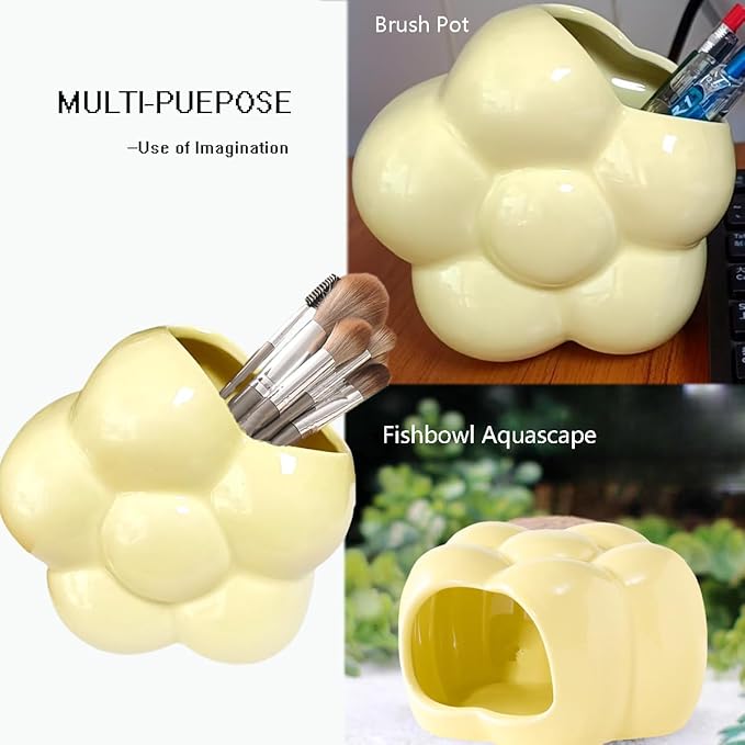 Ceramic Hamster Hideout, Cute Sunflower Shaped Hamster House - Washable Ceramic Guinea Pig Bedding, Guinea Pig Hideout Mini Hut Small Animal Hideout Cave Cage Accessories