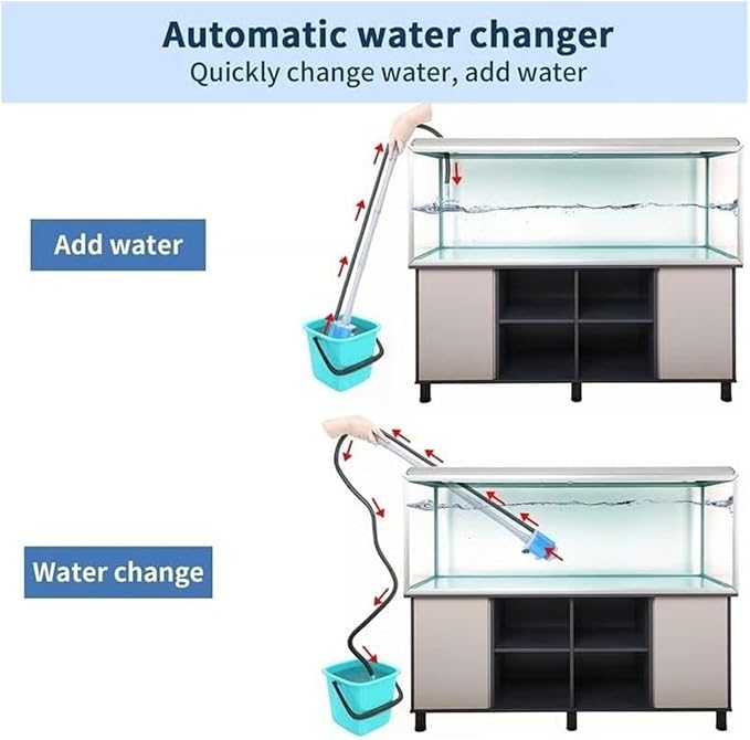 Electric Fish Tank Cleaner, Upgraded 6-in-1 Automatic Water Changer & Sand Washer, for Freshwater & Saltwater Fish Tank Cleaning