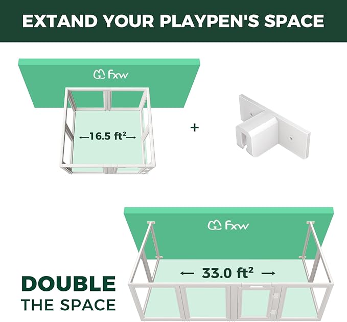 FXW Fence-to-Wall Anchors (Pack of 4) for AuraSpace Playpen – Accessory Only, Safely Expand Your Dog’s Play Area, Fits 30" H Acrylic Playpen, White