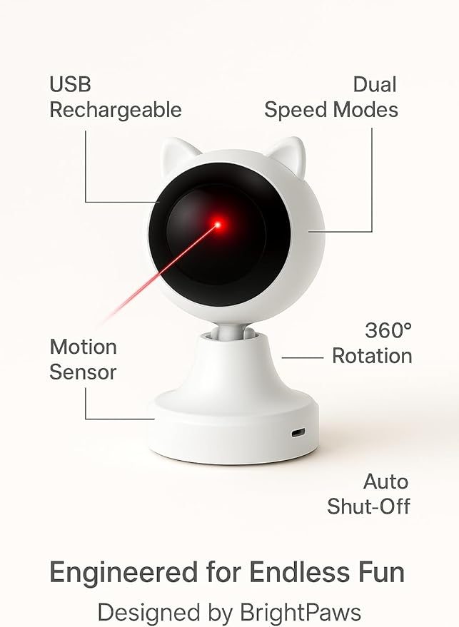 BrightPaws™ Automatic Cat Laser Toy – Smart Interactive Pet Exercise Light with Adjustable Modes, Motion Sensing & Auto Shut-Off