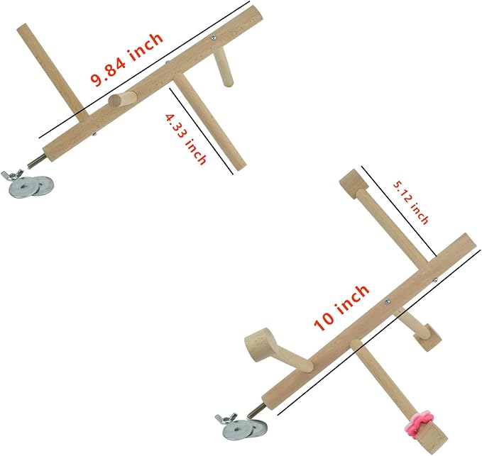 Wooden Bird Cage Stands Perches for Parrots, Parakeet Chewing Climbing Toys, Parrot Cage Top Tree Perches Play Stand Platform Playground Ladders Toys for Cockatiels Budgies Small Medium Parrots