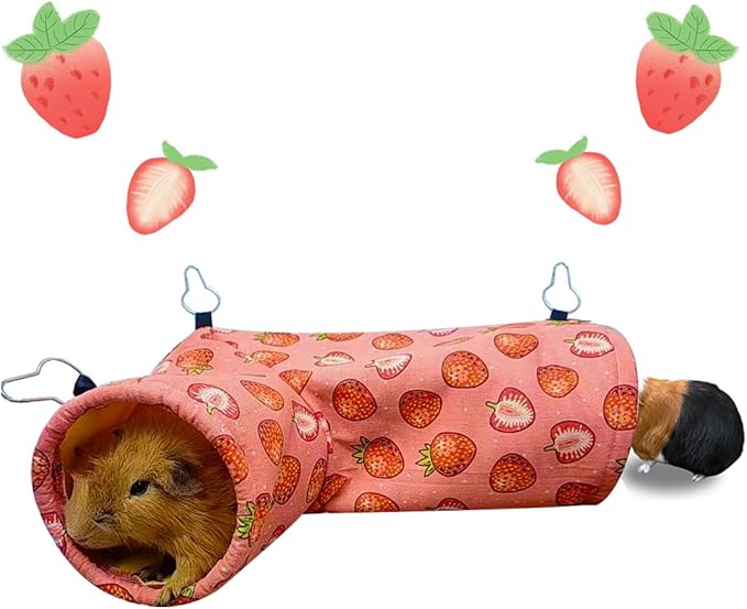 LYART Guinea Pig Rat Ferret Hammock and Warm Bed Small Pet Hideout Tunnel Cave Hanging Bunkbed Hammock Cage Toy for Hamster Sugar Glider Squirrel (2.Corner Tunnel)