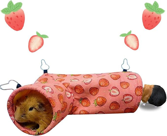 LYART Guinea Pig Rat Ferret Hammock and Warm Bed Small Pet Hideout Tunnel Cave Hanging Bunkbed Hammock Cage Toy for Hamster Sugar Glider Squirrel (2.Corner Tunnel)