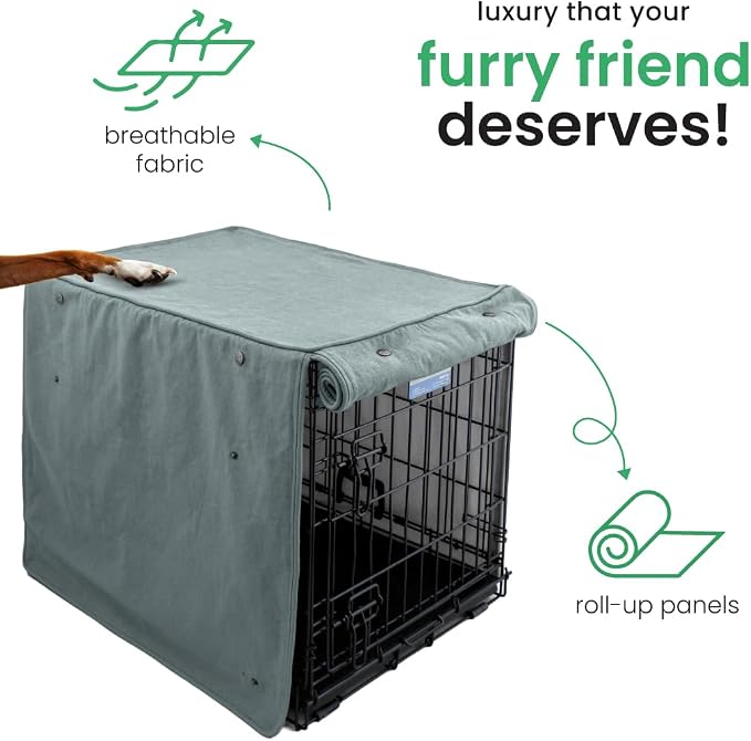 Molly Mutt Quiet Light Dog Crate Cover, GOTS-Certified 100% Organic Cotton Canvas Cover for Dog or Puppy Kennel and Cage, Washable, Free of Harmful Chemicals, Small, Fits 24"x18"x21" Crate