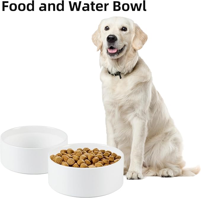 Havniva 8.3” Dog Bowl Ceramic Dog Food and Water Bowl, Durable Dog Water Bowl with Non-Slip Rubber Base Large Capacity Feeding Dishes for Large Dogs
