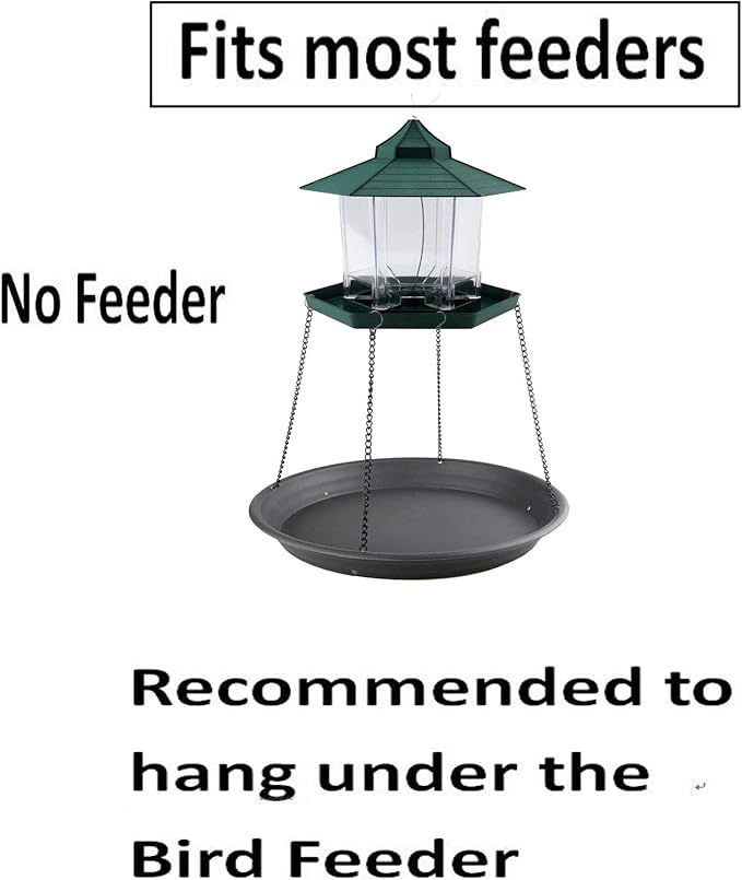 Bird Seed Catcher Tray Platform Feeder Hanging Tray Fits Most feeders Catches Most Falling Seed and Husk Great for Attracting Birds Outdoors, Backyard, Garden - No Feeders