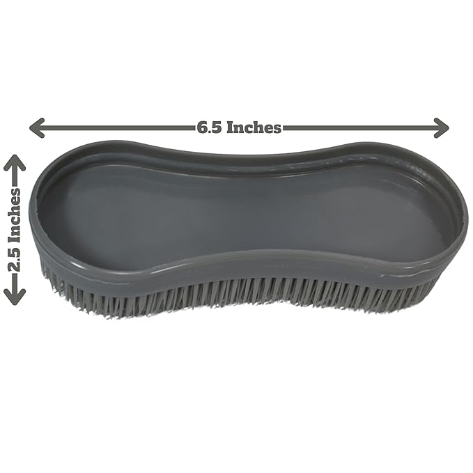 Intrepid International Magic Horse Brush Horse Grooming Kit w/Durable Plastic Britsles, Horse Brushes for Grooming, Grey