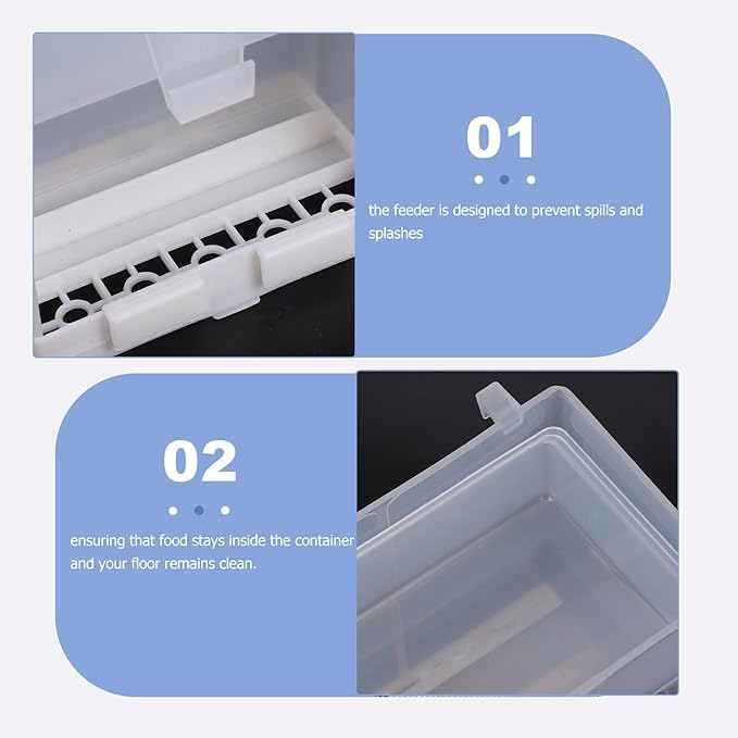 VOSAREA Automatic Bird Feeder 450 Gram No Mess Food Container Splash-Proof Parrot Cage Feeding Station for Pigeons and Small Birds